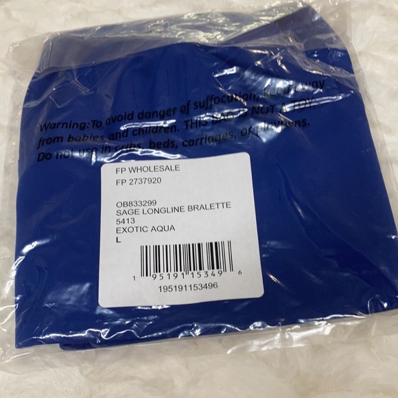 Free People Sage Neo Longline Bralette Exotic Aqua - Picture 5 of 5